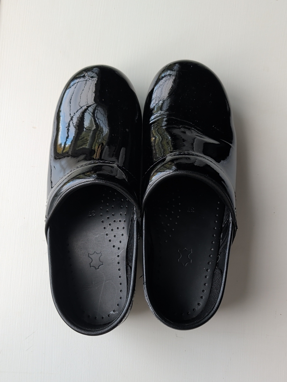 Dansko Professional Black Patent Slip-On Clogs